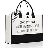 Afterprints Retirement Gift for Woman, Funny Retirement Canvas Tote Bag, Retirement Gifts for Women 2025, Retirement Gifts for Coworker, Grandma, Mom, Friend, Teacher, Nurse, Doctor
