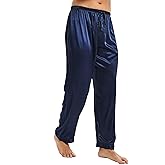 Lonxu Mens Satin Pyjamas Pants Sleep Bottoms Lounge Pants S~4XL