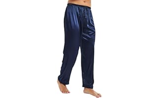 Lonxu Mens Satin Pyjamas Pants Sleep Bottoms Lounge Pants S~4XL