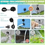 T2Y Dog Paddling Pool 160x30cm Large 5mm PP Board Quick Setup Drain Blue view 4