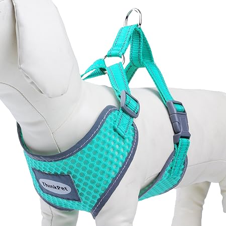 ThinkPet No-Pull Hundegeschirr - atmungsaktiv Vest Geschirr Mesh Brustgeschirr für Hunde,reflektierend Einstellbar Weich Gesc