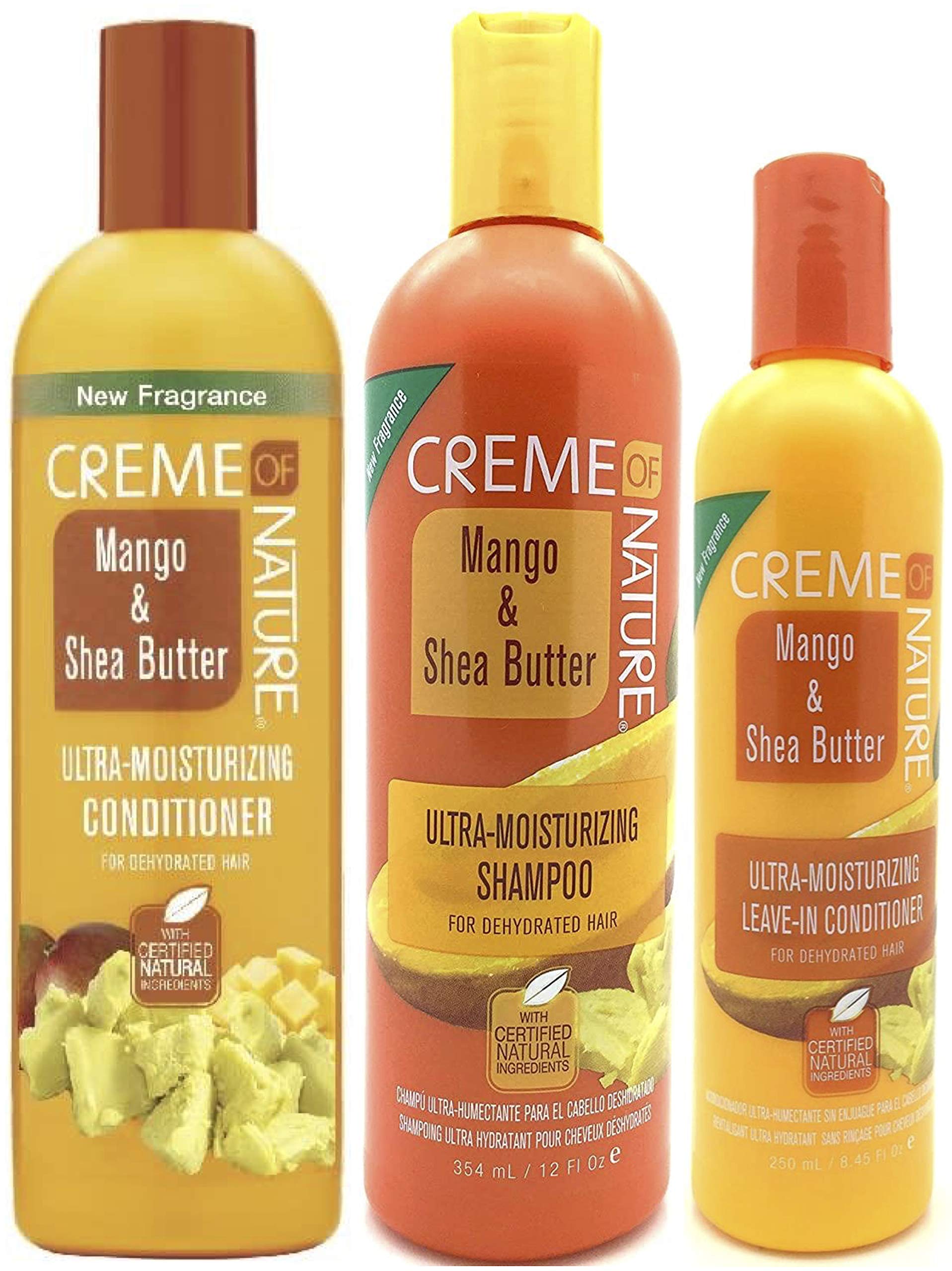 Creme of Nature Brand Mango & Shea Butter Ultra Moisturizing Conditioner, Shampoo & Leave-In Conditioner Set