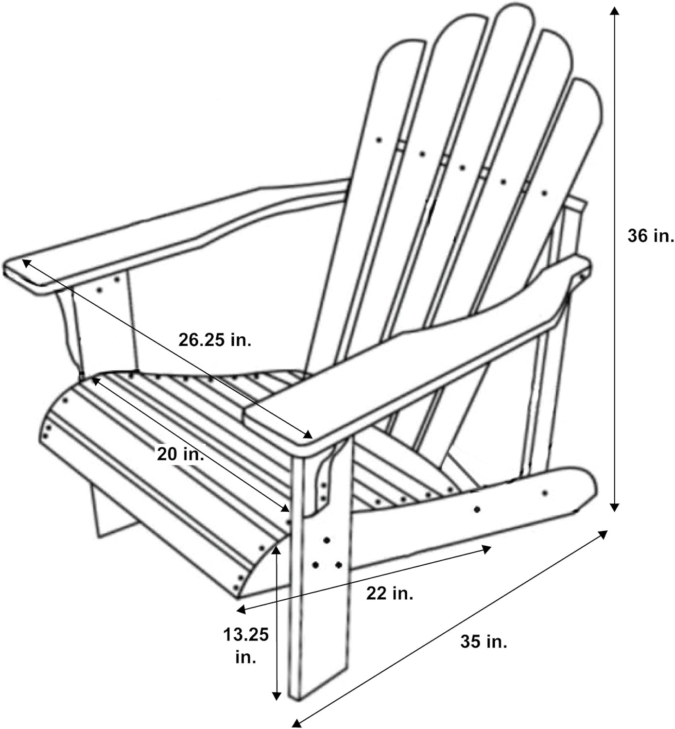 Shine Company Inc. 4611N Westport Adirondack Chair, Natural : Patio Chair Covers : Garden & Outdoor