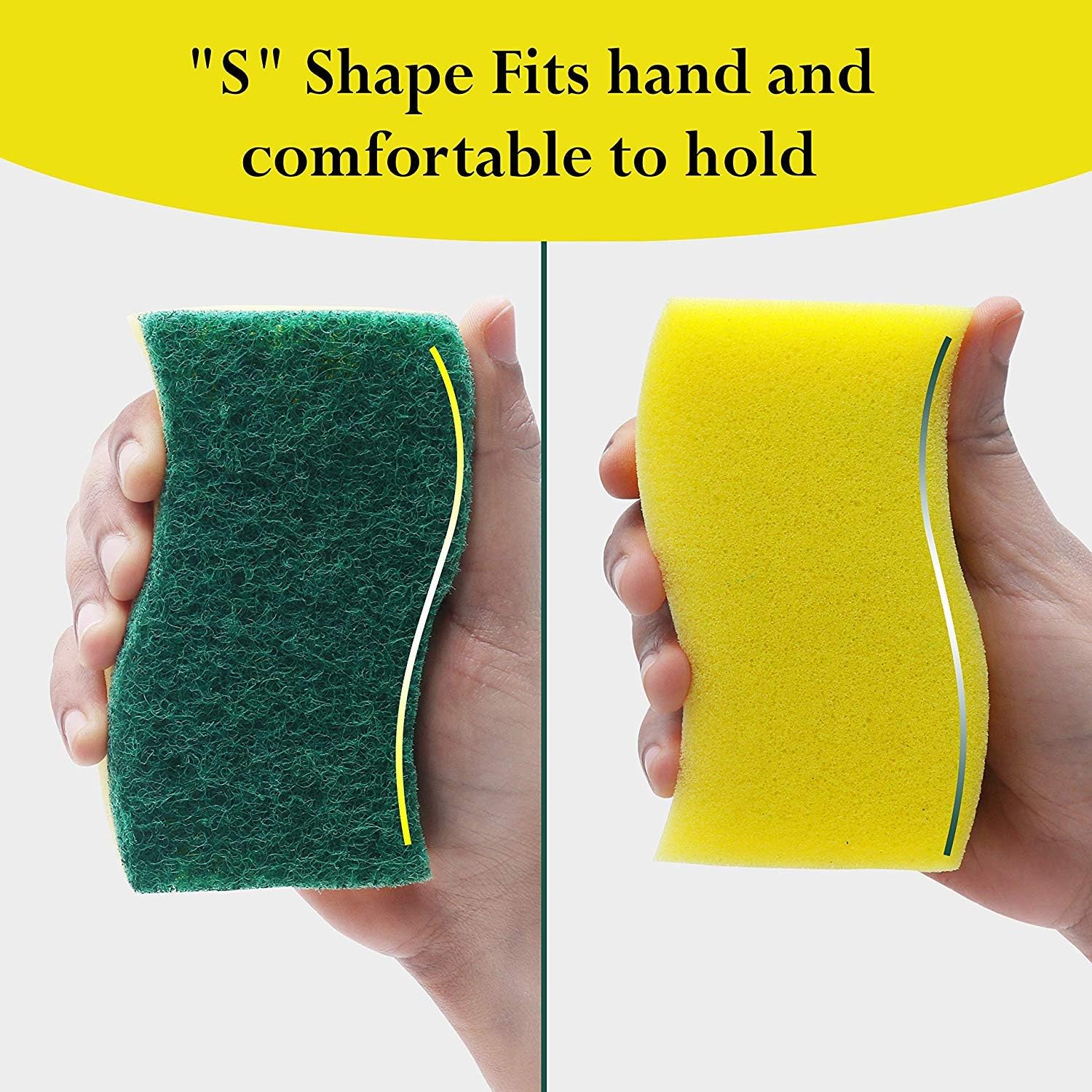 Klickpick Home Pack of 24 - Scrubbing Sponge Dish Sponge - Non Scratch Cleaning Scrub Sponges – Heavy Duty Sponge - Double-Sided Sponge for Cleaning Plates, Dishes & Removing Stains in Kitchen: Health & Personal Care