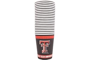 Desert Cactus Texas Tech University Paper Cups TTU Red Raiders 20 Count 9 ounce Cold Beverage Cups for Tailgates, Graduation and Events (Design A)