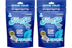 TeaZa Energy Pouches Cool Mint Chill- Nicotine Alternative - 2 Bags | Oral Fixation Pouches, Nicotine-free, Caffeine-Free, Ma
