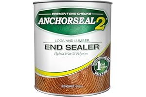 ANCHORSEAL 2 Log & Lumber end Grain Sealer - Prevents up to 90% of end Checks (Drying Splits) on Cut Ends of Wood & Decks. Green Wood Sealer for Turning Blanks & Bowls. (1 Quart)