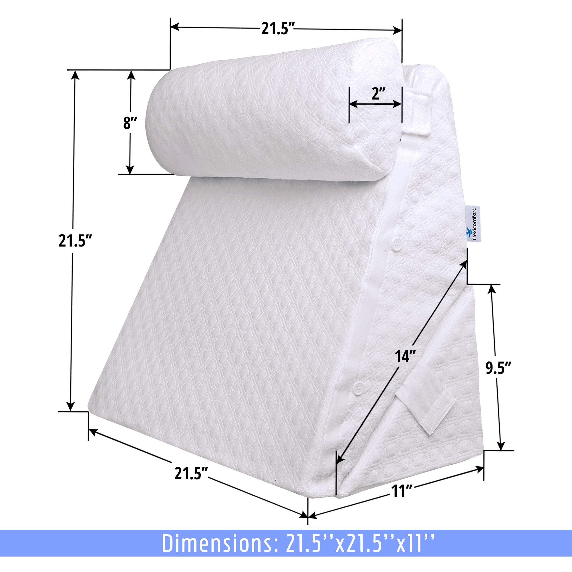 Bed Wedge Pillow for Sleeping – Adjustable Post-Surgery Comfort (7-in-1) – Memory Foam Incline, Leg Elevation, and Head Support – Large 24-Inch with Washable Cover
