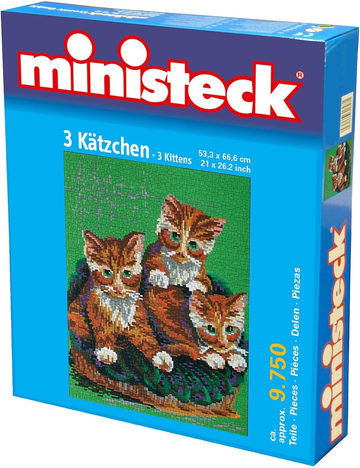 Ministeck 3 Katten, 9.750 delig, (53,3 x 66,6 cm) inc. Grondplaat ...