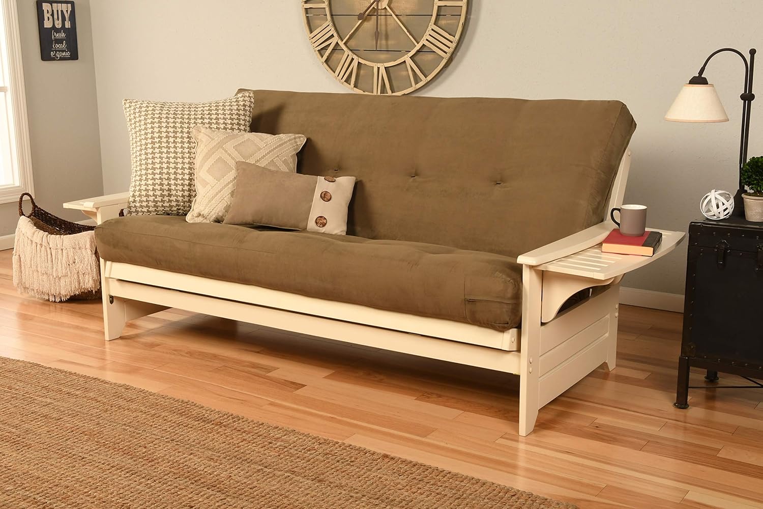 Amazon.com: Kodiak Furniture Futon Set, Full, White: Kitchen & Dining