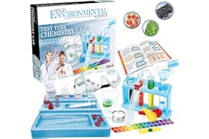 WILD ENVIRONMENTAL SCIENCE Test Tube Chemistry Lab - 50+ Science Experiments & Reactions - Ages 8+ - Learn About Solids, Liquids, Gases & More!