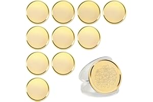 RAINTEAM 10pcs Brass Laser Engraving Blanks Blank Challenge Frosted Coin with Acrylic Protection Box - 40mm for DIY Crafts Birthday Travel Commemorative Collection