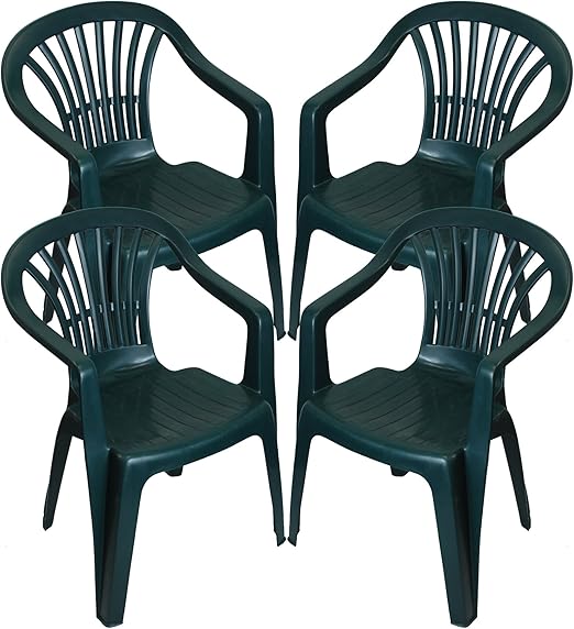 CrazyGadget Plastic Garden Low Back Chair Stackable Patio Outdoor Party