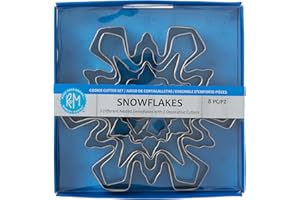 R&M International 1989-02 Snowflake Cookie Cutters, Assorted Designs and Accents, 8-Piece Set in Gift Tin