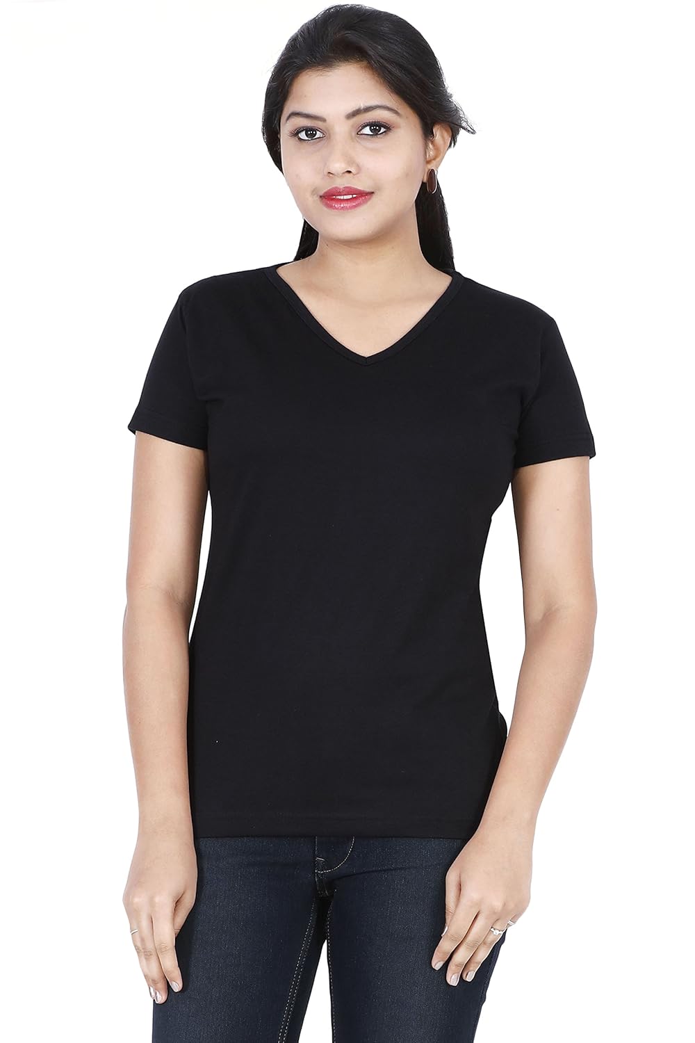 fleximaa women's cotton v neck t-shirt.attractive different colors avaiable to choose