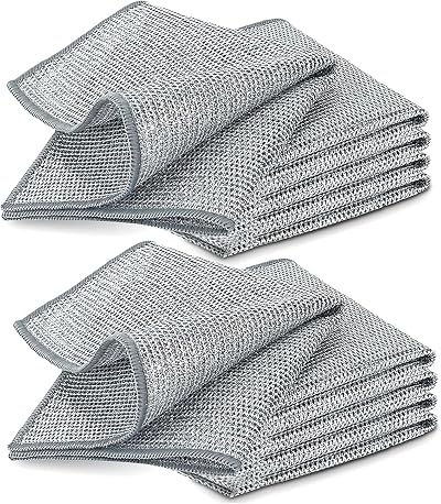 YinQin 10 PCS Double Layer Stainless Steel Cleaning Cloth 20x20 cm