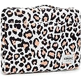 Kinmac 360deg Protective Water Resistant Laptop Case Bag Sleeve with Handle (Leopard-Pink, 12 inch-13.3 inch)