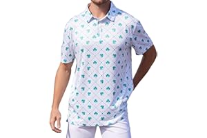 YXLUOKY Mens Polo Shirts Short Sleeve Print Golf Shirts Gifts for Men