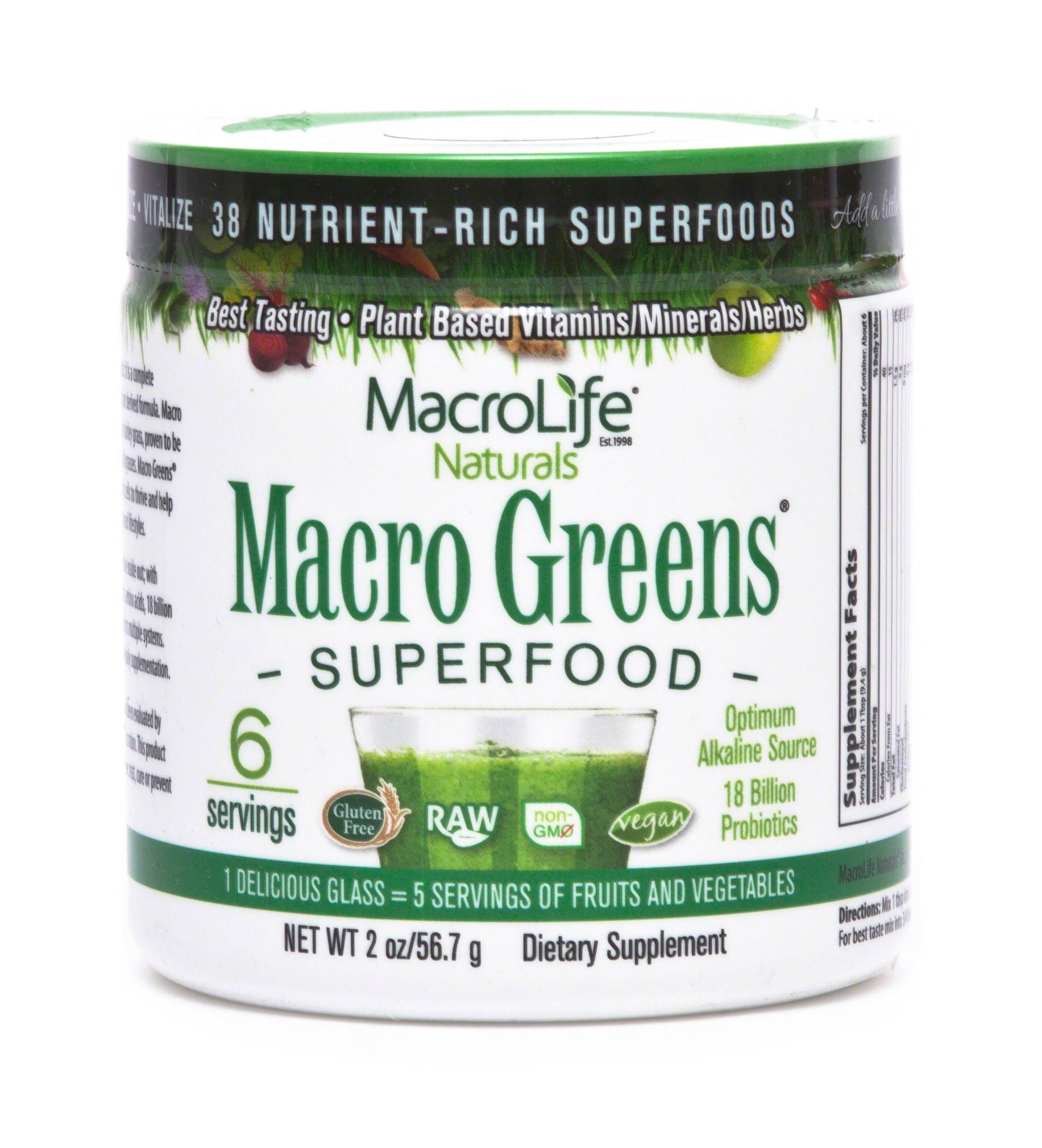 Buy MacroLife Naturals Macro Greens Powder 38 Superfood Probiotic