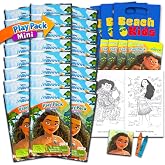 Moana Party Favors for Kids Bundle - 24 Mini Activity Packs | Disney Princess Mini Play Packs with Coloring Books, Stickers, Goodie Bags, More | Bulk Moana Birthday Party Supplies