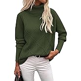 Zeagoo Women's Turtleneck Sweater Fall Winter 2026 Long Sleeve Chunky Knitted Trendy Pullover Tops