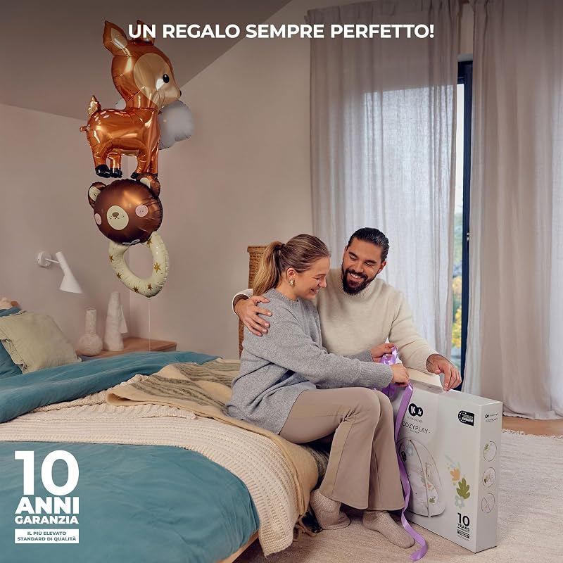 Kinderkraft COZYPLAY Palestrina Interattiva per Bambini, Tappetino educativo con Archi con Giocattoli, Lavabile in Lavatrice, Facile da riporre, Grigio