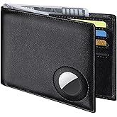 Plinvo Genuine Leather Wallet for Men, Slim Bifold RFID Blocking Front Pocket, Minimalist Design with Magnetic Closure, Stylish and Functional (Black)