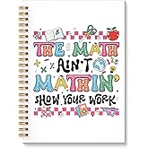 ROXMART Math Teacher Glitter Spiral Notebook, Back to School Teacher Gifts Journal, Mathematics Teachers Appreciation Hardcover Notebook Journal for Writing Note Taking, 5.5x8.3 Inch