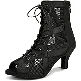 YYTing Women Ballroom Latin Salsa Dance Shoes Performance 2.5 and 3.5 inch Heel Footwear