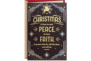 Hallmark Mahogany Religious Christmas Card (Peace, Faith, Joy) Purple and Gold Art Deco Peace Dove