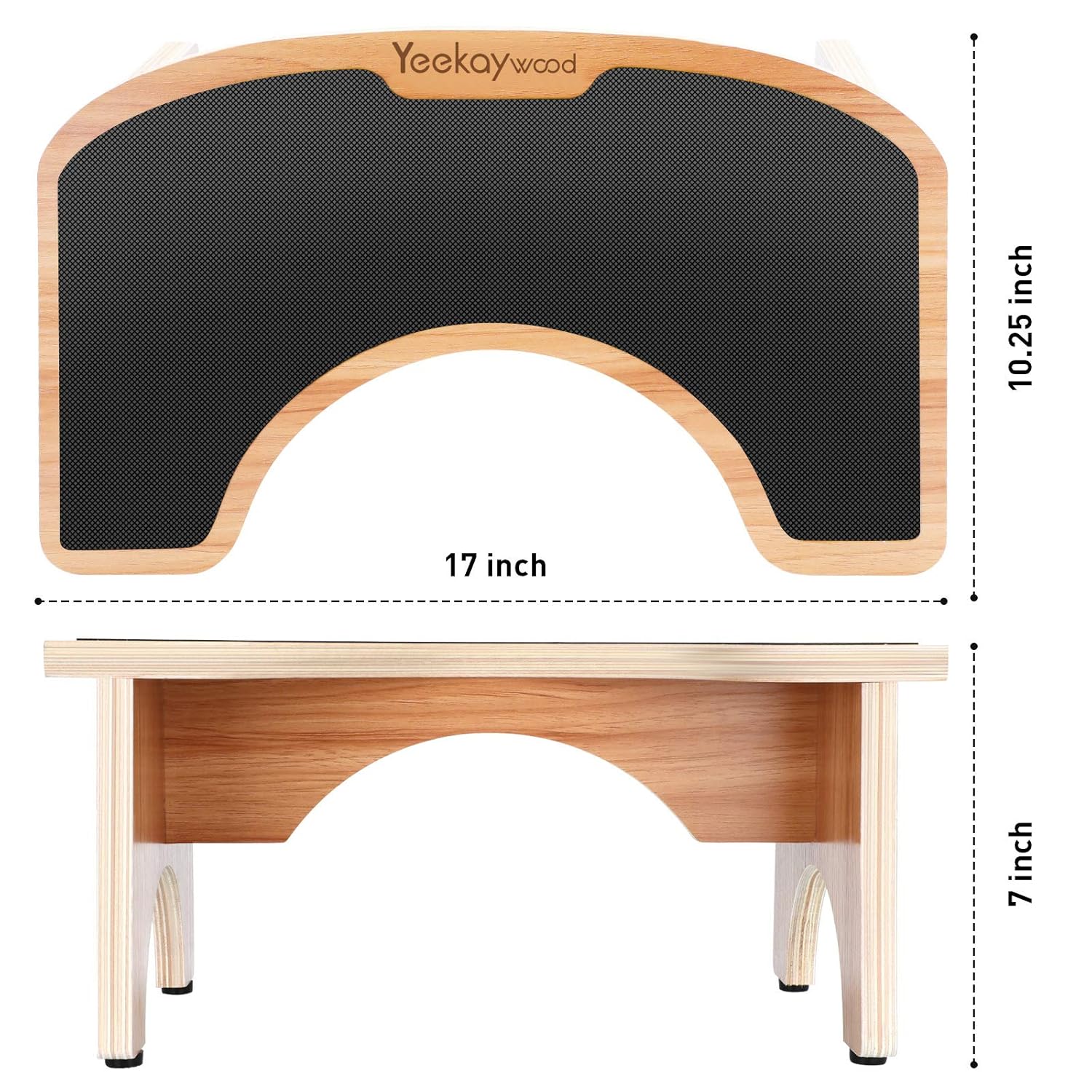 Yeekaywood Wooden Squatting Toilet Stool, Bathroom Step Stool Squat with Anti Slip Layer, Healthy for Adults and Elders, Potty Training for Kids, 380 lbs Capability,Portable Fully Assembled,Sturdy: Baby