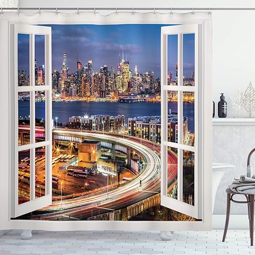 Amazon Com Ambesonne New York Shower Curtain United States Urban