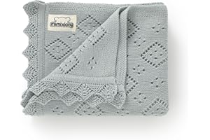 mimixiong Baby Swaddle Blanket 100% Cotton Gender Neutral Pointelle Receiving Blanket for Boys Girls Cuddle Stroller Crib Blanket