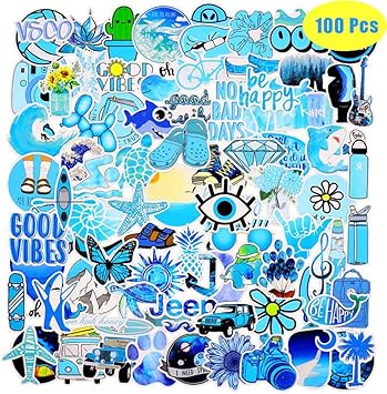 Amazon Com Joinbo 100 Vsco Blue Stickers Stylish Cute Waterproof