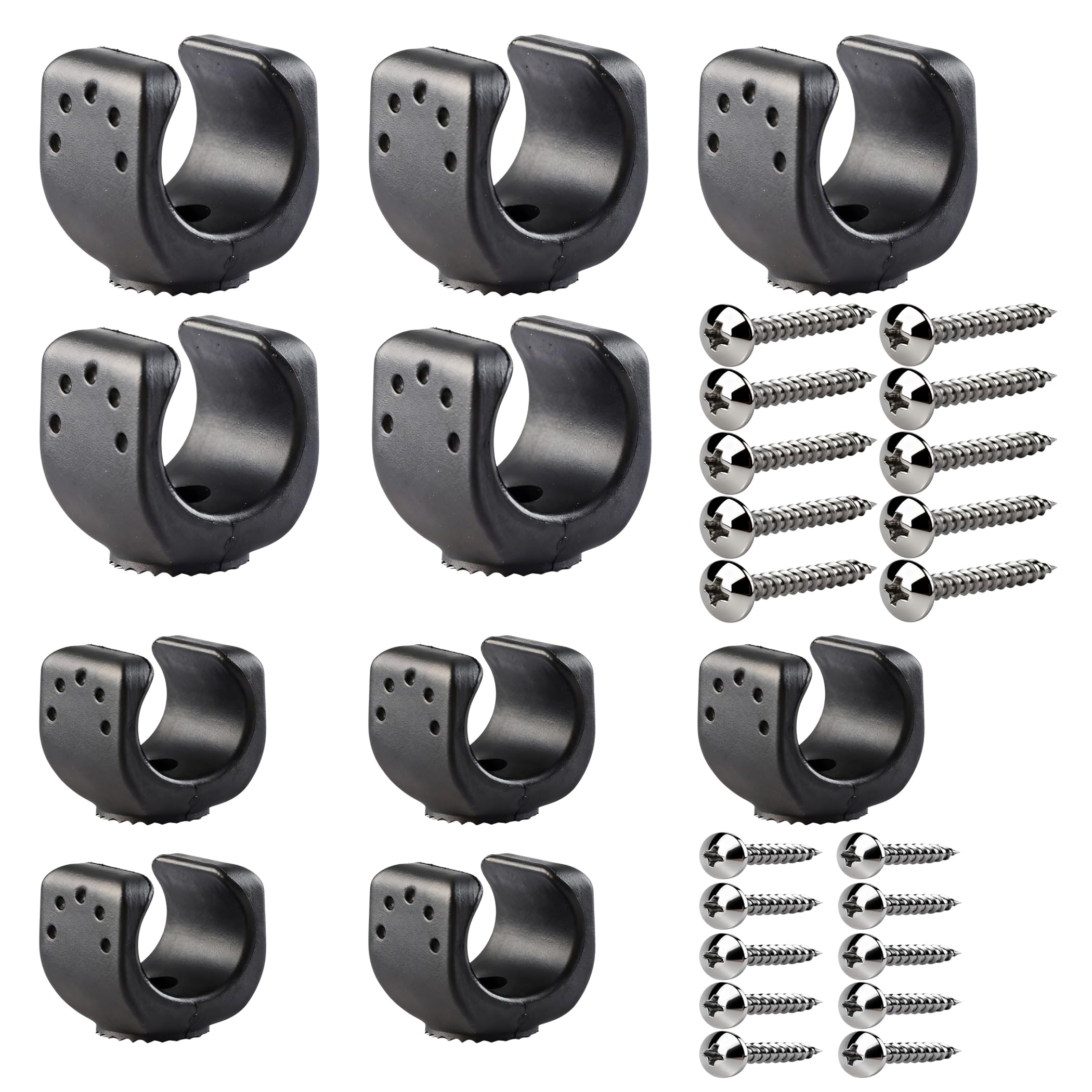 Vagocom 10Pcs Universal Flashlight Holder with Screws,Torch Mounting Brackets for Mounting Flashlight in Truck,Universal Clips for LED Flash Light or Similar Items(5 Big, 5 Small)