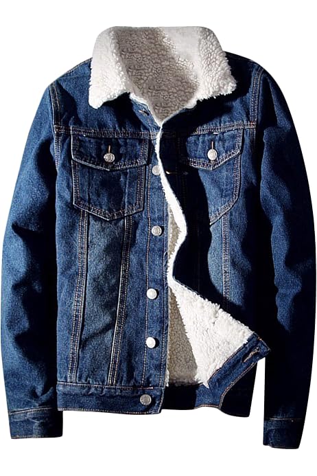 Sherpa Lined Denim Jacket Casual 