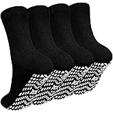 CaiDieNu Non Slip Grip Socks for Men: Anti-Skid Crew Grippy Socks with Gripper for Elderly Hospital Slipper Yoga Pilates