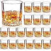 Yaomiao 18 Pcs Old Fashioned Whiskey Glasses Bulk 10 Oz Bourbon Glass Cocktail Rocks Glasses for Whiskey Bourbon Liquor and Cocktail Drinks Christmas Holiday Birthday Cups Gift for Men(Classic)