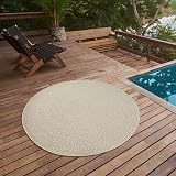 the carpet Kansas Robuster Indoor Outdoor Rug Natural Jute Look 80 cm Round view 7