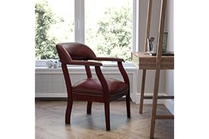 EMMA + OLIVER Oxblood Vinyl Luxurious Conference Chair