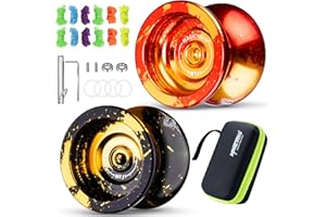 MAGICYOYO N11 Yoyo Professional Yoyo for Kids, Pack of 2 Metal Yoyos, Unresponsive Yoyo for Adults/Advanced, Replacement Responsive Yoyo Bearing for Beginner+12 Yoyo Strings+2 Holes Yo yo Storage Bag