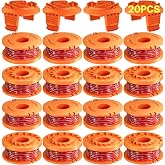 20 Pack (WA0010)Replacement Trimmer Line Spool Compatible with Worx Weed Eater, 0.065 inch Trimmer Line Refills for Worx Trimmer,Weed Wacker String Replacement Parts(16 Trimmer Spools,4 Trimmer Caps)