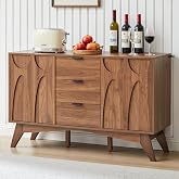 Bifins Buffet Cabinet with Storage, 47.2" Storage Cabinet with 3 Drawers | Large Sideboard with 2 Doors,Mid Century Modern Coffee Bar Cabinets for Living Room, Kitchen