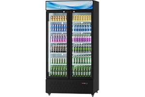 LCEKY Beverage Cooler Commercial Refrigerator 40.3 Cu.Ft. Glass Door Display Refrigerator with LED Light, Shelves, Display 10 Commercial Beverage Refrigeratorfor Restaurant Cafe Bar Store (40.3 Cu.Ft.)