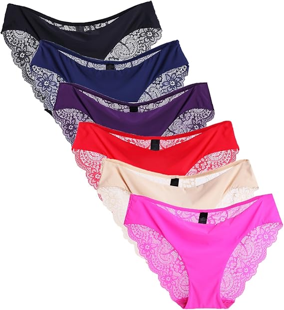 Womens Sexy Lingerie Underwear Lace Panties Bikini Hipster Pack of 6