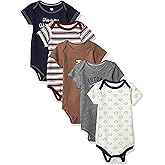 Hudson Baby Unisex Baby Cotton Bodysuits 5-pack