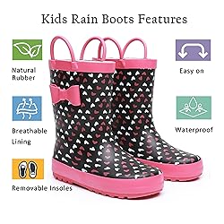 LANCDON Toddler Rain Boots for Boys and Girls