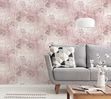 Arthouse Damselflies Glitter Sparkle Wallpaper Pink Silver Grey Botanical view 2