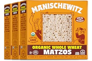 Manischewitz Organic Whole Wheat Matzos Kosher For Passover 10oz (3 Pack) Crisp & Delicious, Kosher for Passover and for Year Round Use