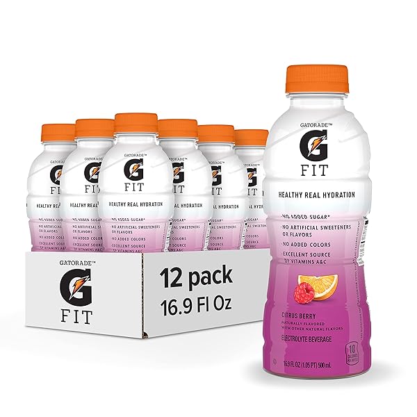 GATORADE FIT CITRUS BERRY ELECTROLYTE BEVERAGE, 16.9 FL OZ BOTTLES, 12 PACK